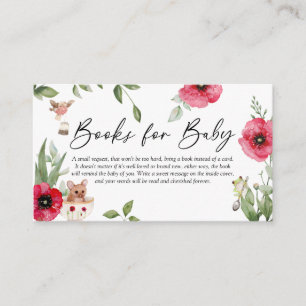 Cute Animal Tea Party Baby shower Books for Baby Informatiekaartje