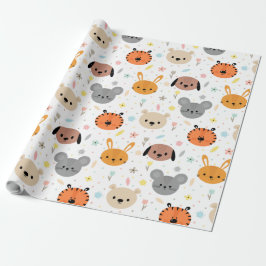 Cute animal tijgerkonijnenpatroon beer cadeaupapier
