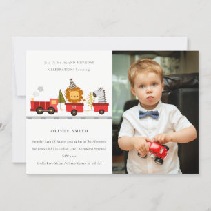 Cute Animal Train Foto van elke zondag Bedankkaart