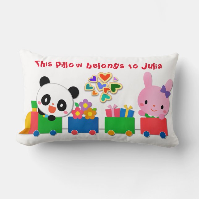 Cute Animal Train Kussen (Voorkant)