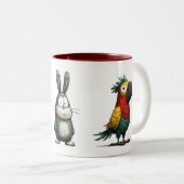 Cute Animal Trio Coffee Cup Tweekleurige Koffiemok (Voorkant rechts)