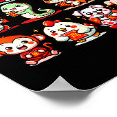 Cute Animal Twelve Zodiac Signs Celebrate Lunar Ne Poster (Hoek)