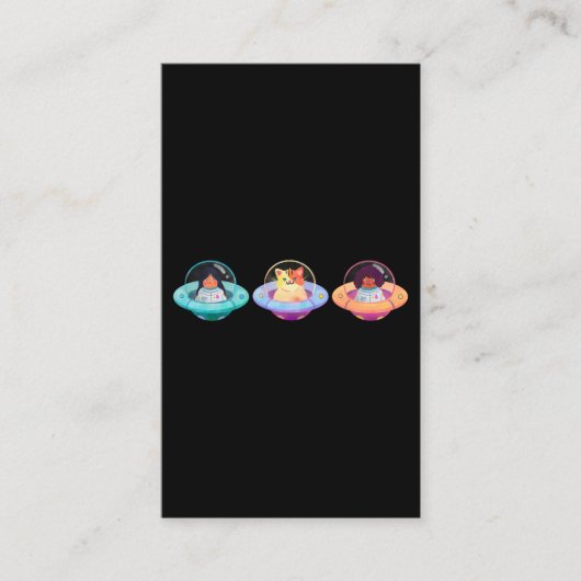 Cute Animal UFO Visitekaartje (Voorkant)