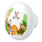 Cute animal Vrienden monogrammed Keramische Knop (Rechts)