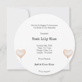 Cute Animal Watercolor Elephant Hearts Card Kaart (Achterkant)