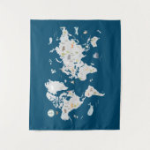 Cute Animal Wereldkaart Wandkleed (Voorkant)