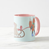 Cute animal winter scène mok (Voorkant rechts)