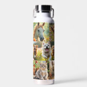 Cute Animals and Pets Artistic Photo Collage Waterfles (Voorkant)