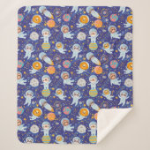 Cute Animals Astronauts Sherpa Blanket Deken (Voorkant)