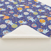 Cute Animals Astronauts Sherpa Blanket Deken (3/4)