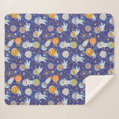 Cute Animals Astronauts Sherpa Blanket Deken (Voorkant (horizontaal))