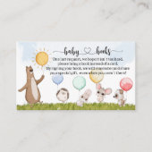 Cute Animals Baby shower I Birthday Book request Informatiekaartje (Voorkant)