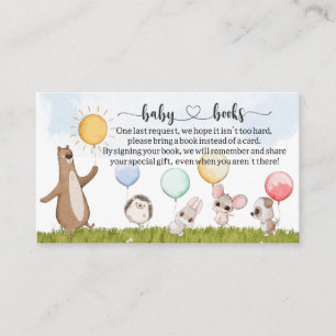 Cute Animals Baby shower I Birthday Book request Informatiekaartje
