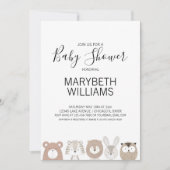 Cute Animals Baby shower Party Invitation Card Kaart (Voorkant)