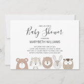 Cute Animals Baby shower Party Invitation Card Kaart (Voorkant)