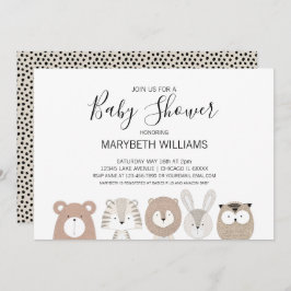 Cute Animals Baby shower Party Invitation Card Kaart