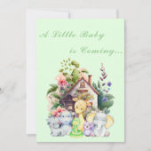 Cute Animals Baby Shower Uitnodiging | Mint (Voorkant)