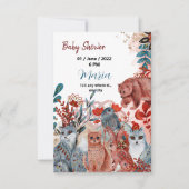 Cute Animals baby shower uitnodiging rood en blauw (Voorkant)
