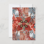 Cute Animals baby shower uitnodiging rood en blauw (Achterkant)