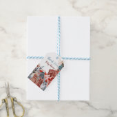 Cute Animals baby shower uitnodiging rood en blauw Cadeaulabel (Met Touw)