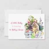 Cute Animals Baby Shower Uitnodiging | Roze | Hori (Voorkant)