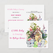 Cute Animals Baby Shower Uitnodiging | Roze | Hori (Voorkant / Achterkant)