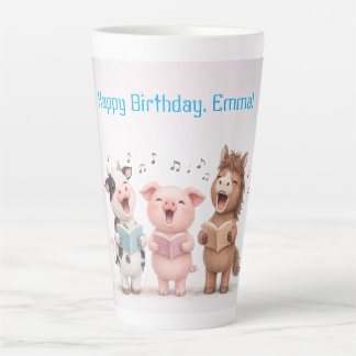 Cute Animals Band Birthday Latte Mok