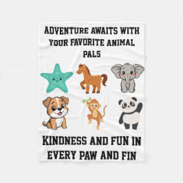 Cute animals blanket for kids fleece deken