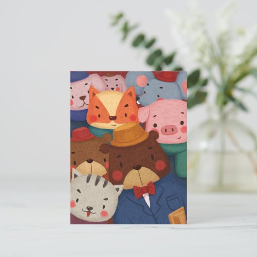 Cute Animals Briefkaart (Staand voorkant)