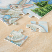 Cute Animals Building a Snowman for Kerstmis Legpuzzel (Zijkant)