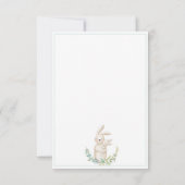 Cute Animals Bunny Green Baby shower Hartelijk dan Bedankkaart (Achterkant)