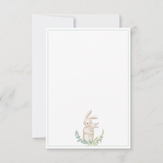 Cute Animals Bunny Green Baby shower Hartelijk dan Bedankkaart (Achterkant)