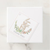 Cute Animals Bunny Pink Baby shower Hartelijk dank Bedankjes Labels (In situ)