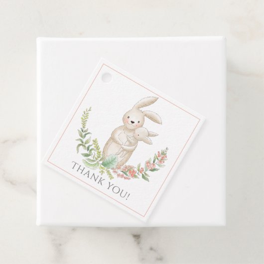 Cute Animals Bunny Pink Baby shower Hartelijk dank Bedankjes Labels (In situ)