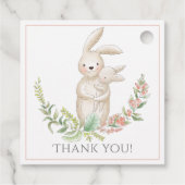 Cute Animals Bunny Pink Baby shower Hartelijk dank Bedankjes Labels (Achterkant)