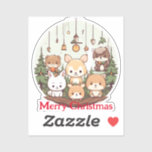 Cute animals celebrating Christmas Sticker<br><div class="desc">Add a touch of holiday cheer with our adorable animal-themed Christmas ornament. This charming design features cute critters celebrating the season, bringing joy to your holiday decor. Perfect for a festive tree or unique gift. Elevate your Christmas celebrations with this whimsical and heartwarming ornament. Animal-Themed Christmas Ornament - Cute Holiday...</div>