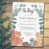 Cute Animals Eucalyptus Oh Boy Couples Baby shower Kaart
