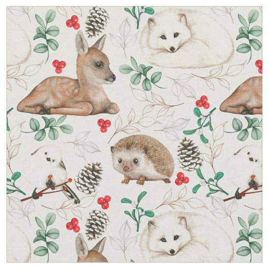 Cute Animals Fabric Stof (Close Up)