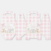 Cute Animals Fun To Be One 1st Birthday Pink Gable Bedankdoosjes (Ongevouwen)