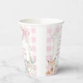 Cute Animals Fun To Be One 1st Birthday Pink Papieren Bekers (Links)