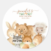 Cute Animals Fur Wild Forest Ronde Sticker (Voorkant)
