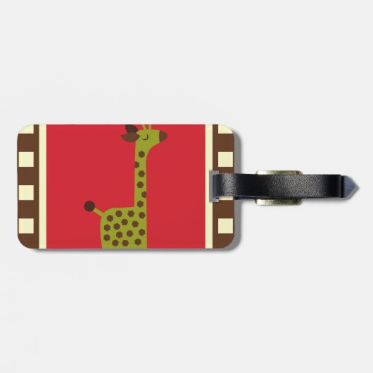 Cute Animals Giraffe Bagagelabel (Achterkant horizontaal)