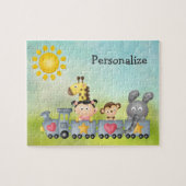 Cute Animals & Girl on Train Puzzle Legpuzzel (Horizontaal)