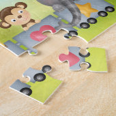 Cute Animals & Girl on Train Puzzle Legpuzzel (Zijkant)