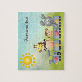 Cute Animals & Girl on Train Puzzle Legpuzzel (Verticaal)