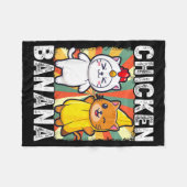 Cute Animals In Chicken And Banana Costumes Kawaii Fleece Deken (Voorkant (Horizontaal))