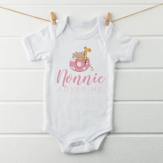 Cute Animals in een Basket Nonnie houdt van me Romper