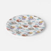 Cute Animals In Helicopter Pattern Papieren Bordje (Gekanteld)