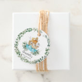 Cute Animals Noah's Ark Greenery Birthday Baby Bedankjes Labels (In situ)