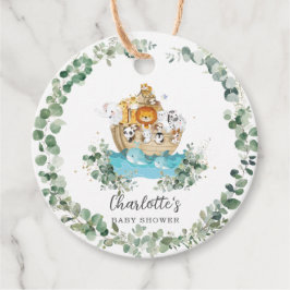 Cute Animals Noah's Ark Greenery Birthday Baby Bedankjes Labels